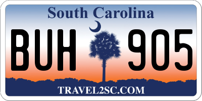 SC license plate BUH905