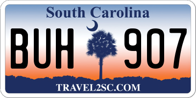 SC license plate BUH907