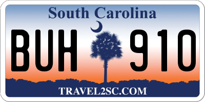 SC license plate BUH910