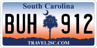 SC license plate BUH912