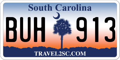 SC license plate BUH913