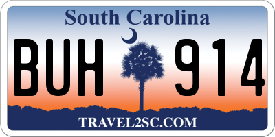 SC license plate BUH914