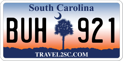 SC license plate BUH921