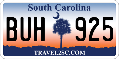 SC license plate BUH925