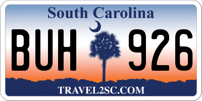 SC license plate BUH926