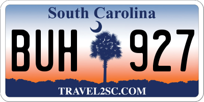 SC license plate BUH927