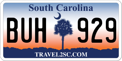 SC license plate BUH929
