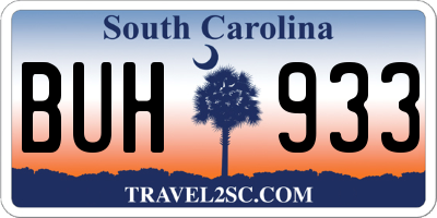 SC license plate BUH933