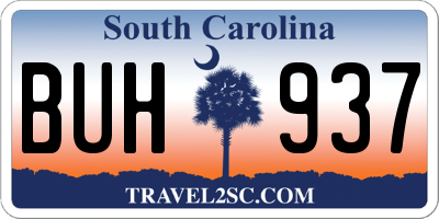SC license plate BUH937
