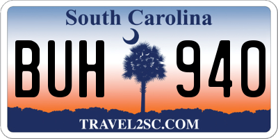SC license plate BUH940