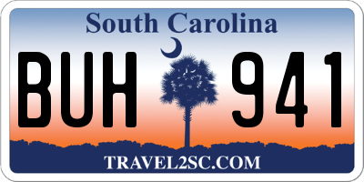 SC license plate BUH941