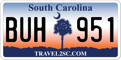 SC license plate BUH951