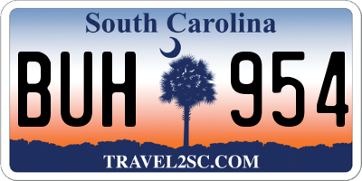 SC license plate BUH954