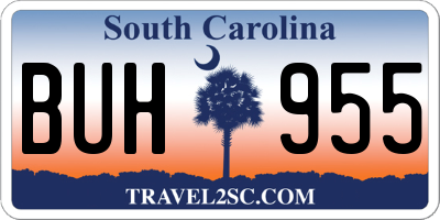 SC license plate BUH955