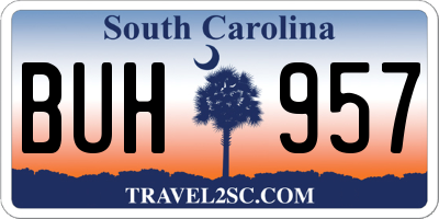 SC license plate BUH957