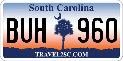 SC license plate BUH960