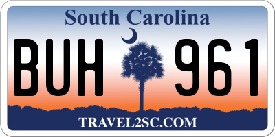 SC license plate BUH961