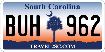 SC license plate BUH962