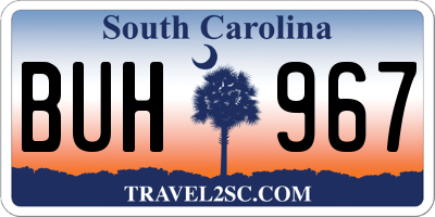 SC license plate BUH967