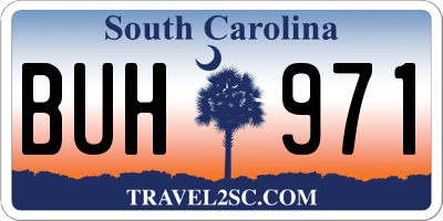 SC license plate BUH971