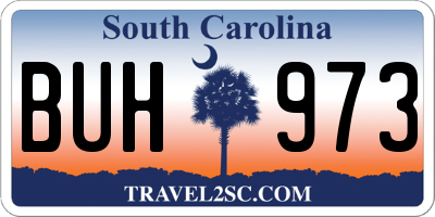 SC license plate BUH973