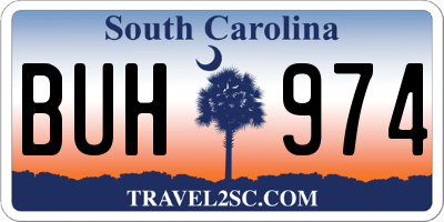 SC license plate BUH974