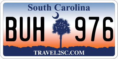 SC license plate BUH976
