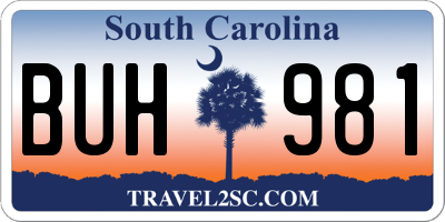 SC license plate BUH981