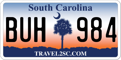 SC license plate BUH984