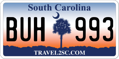 SC license plate BUH993