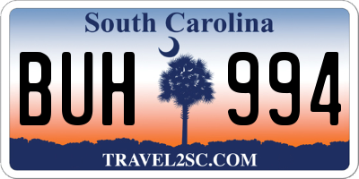 SC license plate BUH994