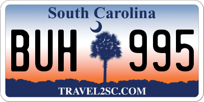 SC license plate BUH995