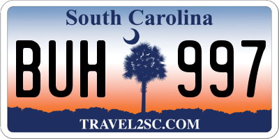 SC license plate BUH997