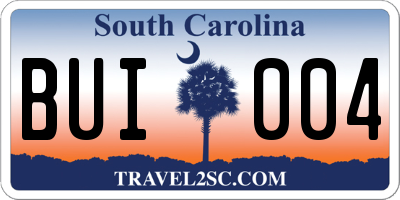 SC license plate BUI004
