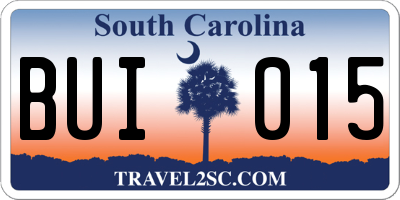 SC license plate BUI015