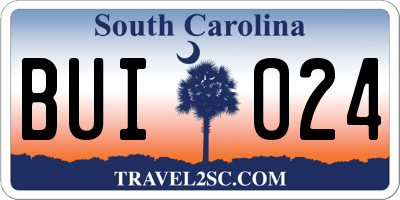 SC license plate BUI024