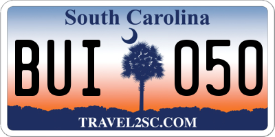 SC license plate BUI050