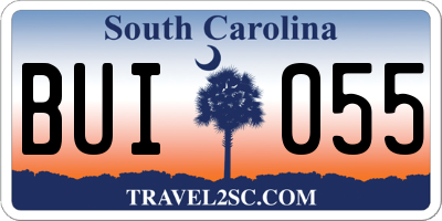 SC license plate BUI055