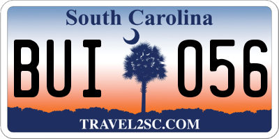 SC license plate BUI056