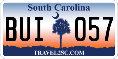 SC license plate BUI057