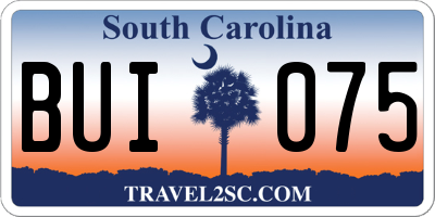 SC license plate BUI075