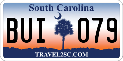 SC license plate BUI079