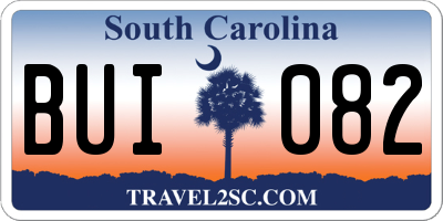 SC license plate BUI082