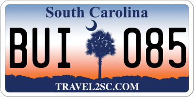 SC license plate BUI085
