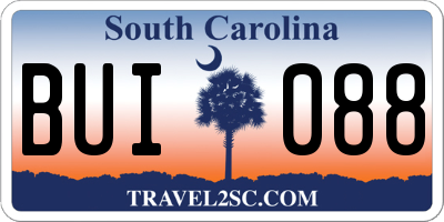 SC license plate BUI088