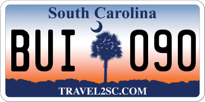 SC license plate BUI090