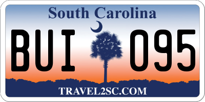 SC license plate BUI095
