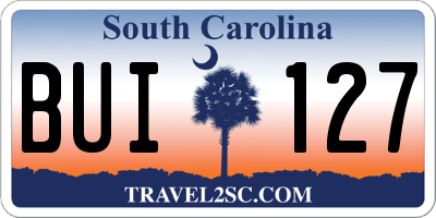 SC license plate BUI127