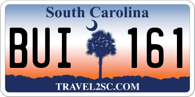 SC license plate BUI161