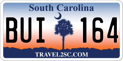SC license plate BUI164